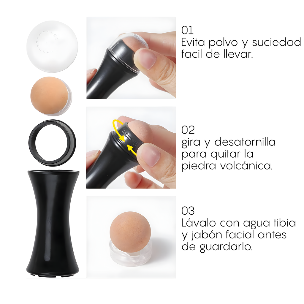 Rodillo Absorbente De Grasa Facial piedr