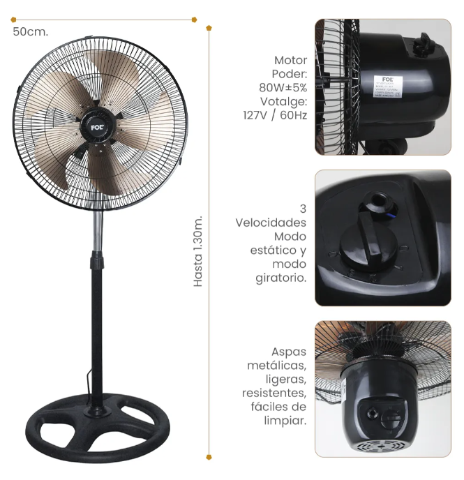 Ventilador Metálico 3 en 1 – 80W