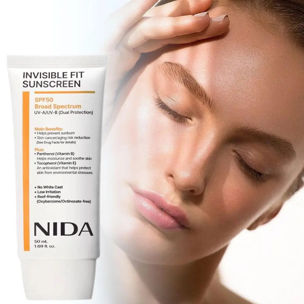 NIDA Crema para el contorno de ojos con retinol y protector solar invisible SPF50: antienvejecimiento, reduce arrugas y líneas de expresión, protección UV, cuidado diario de la piel.