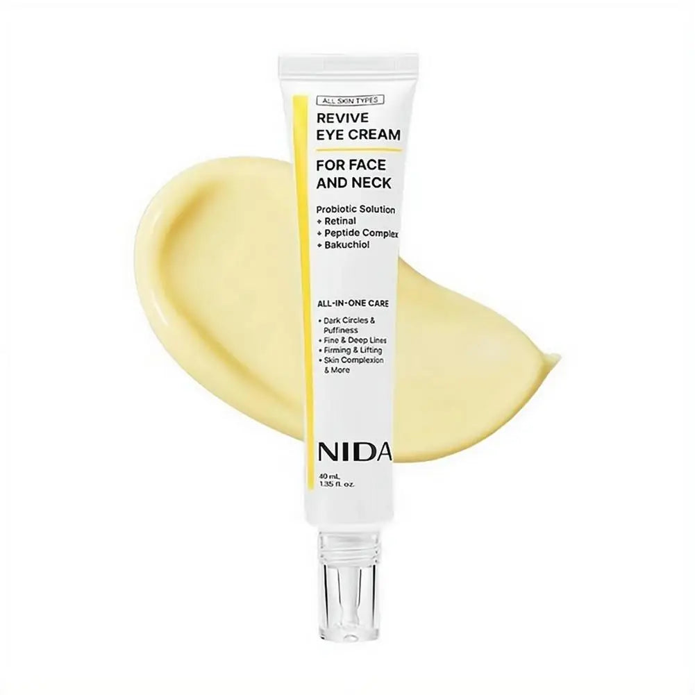 NIDA Crema para el contorno de ojos con retinol y protector solar invisible SPF50: antienvejecimiento, reduce arrugas y líneas de expresión, protección UV, cuidado diario de la piel.