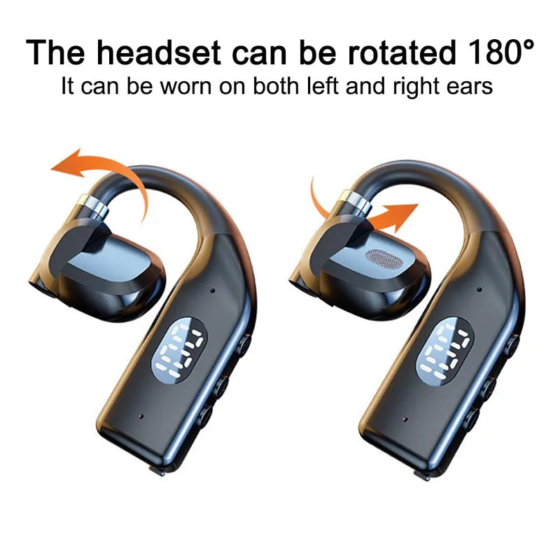 Auriculares inalámbricos Bluetooth 5,4 con ganchos para las orejas, auriculares deportivos para videojuegos, auriculares estéreo HiFi con reducción de ruido y micrófono