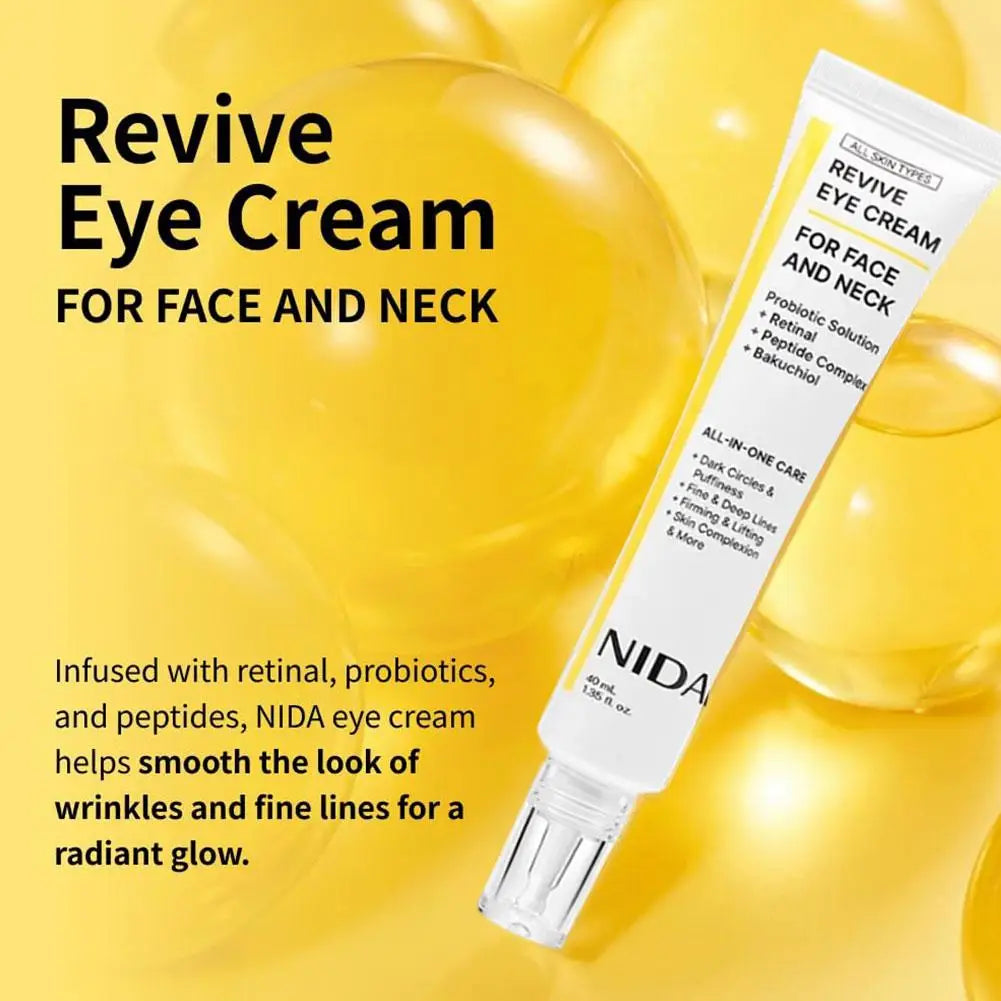 NIDA Crema para el contorno de ojos con retinol y protector solar invisible SPF50: antienvejecimiento, reduce arrugas y líneas de expresión, protección UV, cuidado diario de la piel.