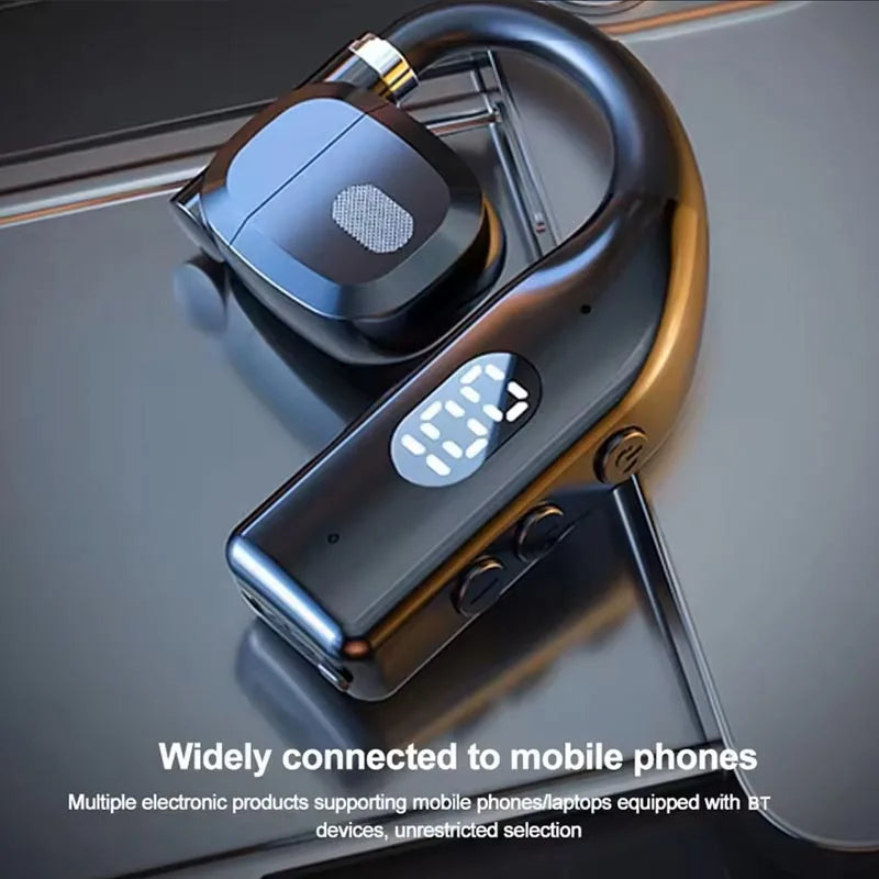 Auriculares inalámbricos Bluetooth 5,4 con ganchos para las orejas, auriculares deportivos para videojuegos, auriculares estéreo HiFi con reducción de ruido y micrófono