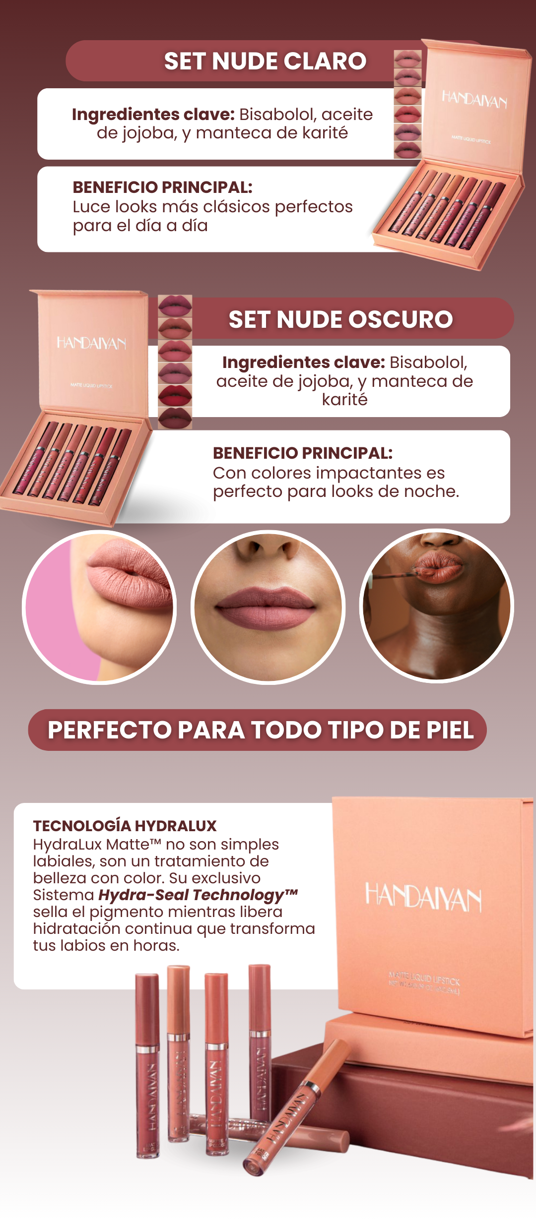 KIT DE LABIALES COLOR MATE